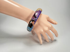 Jackie Brazil "Marble" Purple Mix 1.7 cm Bangle ( B1449 )