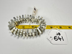 Jackie Brazil "Patricia" Liquorice Squares & Beads Spring Cream Mix Resin Bracelet ( B0192 )