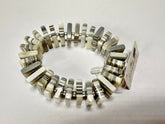 Jackie Brazil "Patricia" Liquorice Squares & Beads Spring Cream Mix Resin Bracelet ( B0192 )