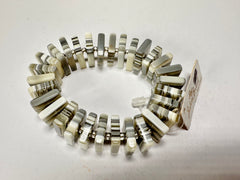 Jackie Brazil "Patricia" Liquorice Squares & Beads Spring Cream Mix Resin Bracelet ( B0192 )