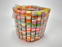 Jackie Brazil "Clarissa"" Liquorice Thin Rectangles Spring Mix Elasticated Bracelet ( B2335 )