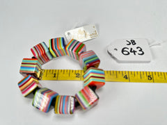 Jackie Brazil "POP" Liquorice Mix Colours Small Cubes Bracelet ( B0224 )