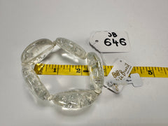 Jackie Brazil "Kathy" Silver Flakes Small Riverstones Bracelet ( B0800 )