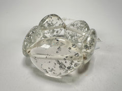 Jackie Brazil "Kathy" Silver Flakes Small Riverstones Bracelet ( B0800 )