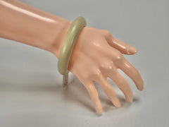 Jackie Brazil "Cushie" Beige Matte Solid Round 1.3cm Bangle ( B0300 )
