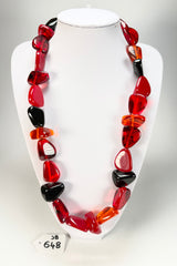 Jackie Brazil "Diamonds" Passion Mix Flintstone Bone 80cm Necklace ( N0080 )