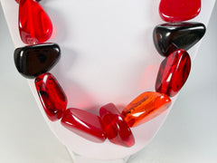 Jackie Brazil "Diamonds" Passion Mix Flintstone Bone 80cm Necklace ( N0080 )