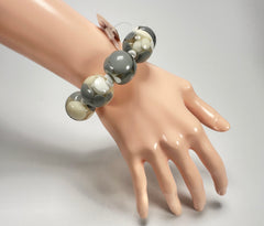 Jackie Brazil "Spots" Spotted Balls On Elastic Resin Bracelet ( B1470 )