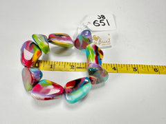 Jackie Brazil "Diamonds" Kandinsky Flintstone Bone Bracelet ( B0211 )