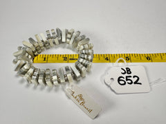 Jackie Brazil "Patricia" Liquorice Squares & Beads Spring Cream Mix Resin Bracelet ( B0192 )