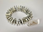 Jackie Brazil "Patricia" Liquorice Squares & Beads Spring Cream Mix Resin Bracelet ( B0192 )