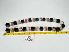 Jackie Brazil "POP" Black & Cascade Liquorice Small Cubes 65cm Necklace ( N0046 )