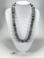 Jackie Brazil "POP" Liquorice Black & White Small Cubes 65cm Necklace ( N0046 )