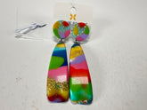 Jackie Brazil "Mel" Kandinsky Stud & Leaf On Pin Resin Earrings ( E4500 )