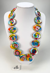 Jackie Brazil "Saturn" Kandinsky Disc & Cylinder Long 75cm Necklace ( N0065 )