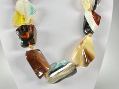 Jackie Brazil "Nature" Large Stones Mix Colours 75cm Necklace ( N0378 )