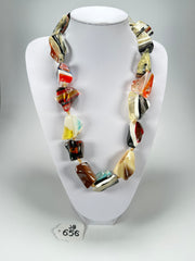 Jackie Brazil "Nature" Large Stones Mix Colours 75cm Necklace ( N0378 )