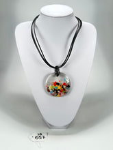 Jackie Brazil "Cascade" Large Disk On Three Cords Resin Necklace ( N3800 )