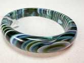 Jackie Brazil "Thin Cat Eye" Liquorice Allsorts with Cat Eye Blue Mix 1.3cm Resin Bangle ( B1151 )