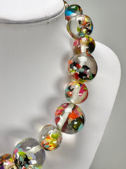 Jackie Brazil "Large spheres" Short Abstract Cascade Necklace 50cm ( N2692 )