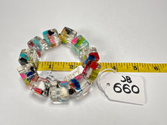 Jackie Brazil "Cascade" Liquorice Small Cubes Bracelet ( B0224 )