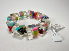 Jackie Brazil "Cascade" Liquorice Small Cubes Bracelet ( B0224 )