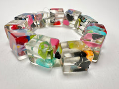 Jackie Brazil "Cascade" Liquorice Small Cubes Bracelet ( B0224 )