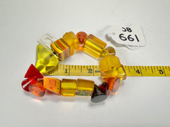 Jackie Brazil "Indiana" Yellow Mix Multi Bead Resin Bracelet ( B0210 )