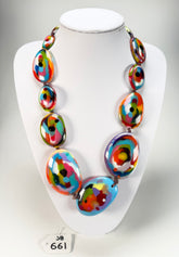 Jackie Brazil "Kandinsky" Long Flat Riverstones 65cm Necklace ( N3700 )