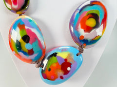 Jackie Brazil "Kandinsky" Long Flat Riverstones 65cm Necklace ( N3700 )