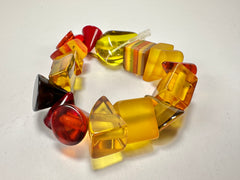 Jackie Brazil "Indiana" Yellow Mix Multi Bead Resin Bracelet ( B0210 )