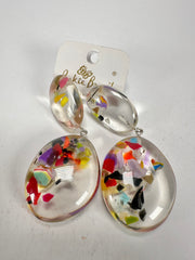 Jackie Brazil "Cascade" Medium Riverstone Double Pendant Resin Earrings ( E3900 )