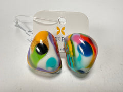 Jackie Brazil "Baby" Kandinsky Stone On Pin Resin Earrings ( E0045 )