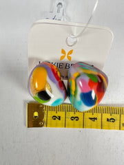 Jackie Brazil "Baby" Kandinsky Stone On Pin Resin Earrings ( E0045 )