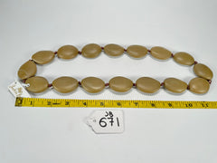 Jackie Brazil "Kathy" Brown Matte Small Riverstones 70cm Necklace ( N3750 )