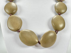 Jackie Brazil "Kathy" Brown Matte Small Riverstones 70cm Necklace ( N3750 )