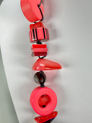 Jackie Brazil "Indiana" Pink Mix Multi-Bead Medium Resin 70cm Necklace ( N0033 )