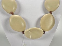Jackie Brazil "Kathy" Beige Matte Small Riverstones 70cm Necklace ( N3750 )