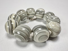 Jackie Brazil "Cat Eyes" Liquorice Allsorts Balls Cream Mix Resin Bracelet ( B0885 )