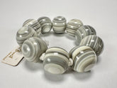 Jackie Brazil "Cat Eyes" Liquorice Allsorts Balls Cream Mix Resin Bracelet ( B0885 )