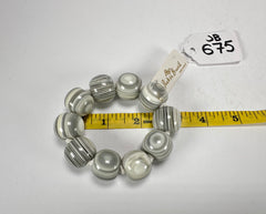 Jackie Brazil "Cat Eyes" Liquorice Allsorts Balls Cream Mix Resin Bracelet ( B0885 )