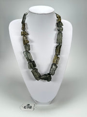 Jackie Brazil "Smoked Crystal" Charcoal Pieces Resin Necklace on Cord 45cm ( N2724 )