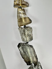 Jackie Brazil "Smoked Crystal" Charcoal Pieces Resin Necklace on Cord 45cm ( N2724 )