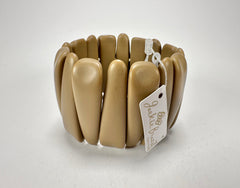 Jackie Brazil "Tulip" Brown Matte Elasticated Bracelet ( B0026 )