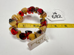 Jackie Brazil "Oscar" Tortoise & Prada Transparent Cones on Elastic Bracelet ( B0935 )