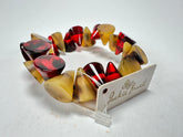 Jackie Brazil "Oscar" Tortoise & Prada Transparent Cones on Elastic Bracelet ( B0935 )