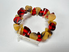 Jackie Brazil "Oscar" Tortoise & Prada Transparent Cones on Elastic Bracelet ( B0935 )