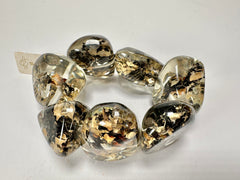 Jackie Brazil "Cusco" Seaweed Large Stones Elasticated Bracelet ( B1350 )
