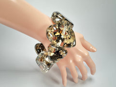 Jackie Brazil "Cusco" Seaweed Large Stones Elasticated Bracelet ( B1350 )