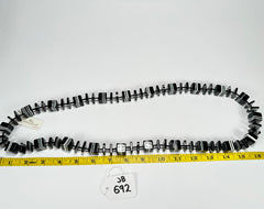 Jackie Brazil "Bar Code" Black & White Liquorice Squares 110cm Resin Necklace ( N2200 )